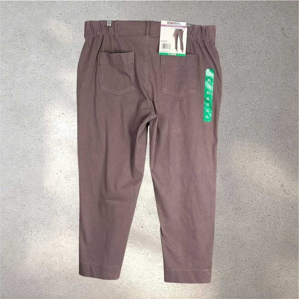 NEW 32 Degrees Cool Women's Size XL Purple Ankle Length Pants Cotton Blend - Picture 2 of 8